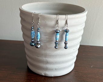 Light Blue Paper and Glass Beads