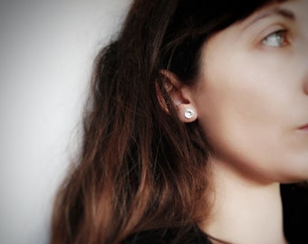 Pendientes de plata lisa 8mm // Pendientes redondos lisos // Pendientes de plata pequeños // Pendientes cóncavos // Pendientes todos los días // Plata brillante