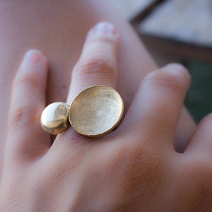Gold plated Ring 24K, Open Gold Ring, Adjustable Elegant Ring, Matte Finish, Floating Ring Handmade , Valentines Gift Idea