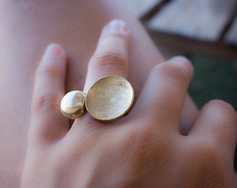 Gold plated Ring 24K, Open Gold Ring, Adjustable Elegant Ring, Matte Finish, Floating Ring Handmade , Valentines Gift Idea