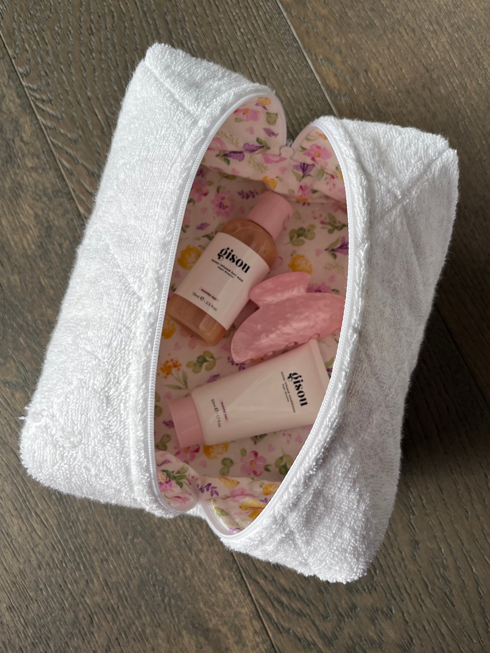 Handmade Quilted Terry Cloth Makeup Bag White Terry Bag Etsy