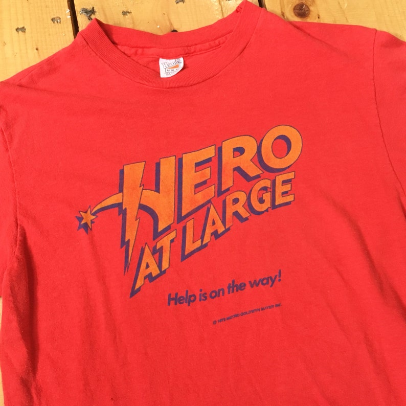Vintage 19791980 MGM Hero At Large John Ritter Movie Promotional Tee Tshirt on 70s Hanes Fits Small