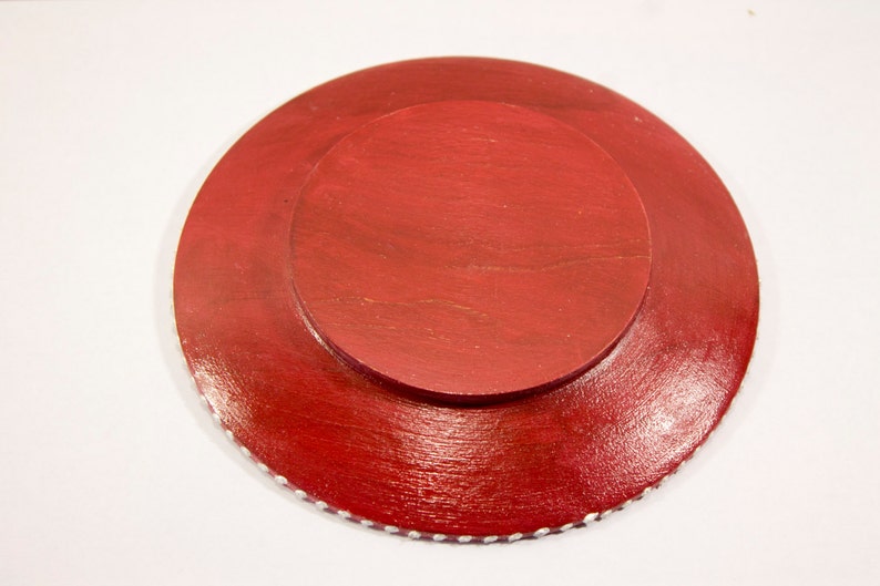 Wedding ring holder Wedding ring dish wooden wood Wedding ring plate red Wedding gift heart