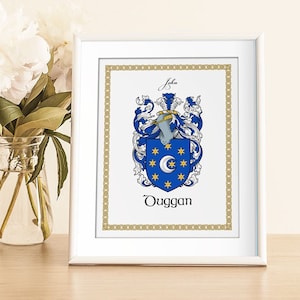 Single Family Crest Parchment Print