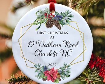 First Christmas at address (Ceramic Ornament)
