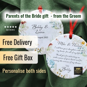 Parents of the Bride Gift – from the Groom  (Double sided)