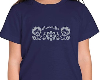 Camiseta para niñas con motivo de flores de Eslovenia