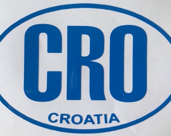 Croatia Blue Self-Stick Vinyl Decal (CRO)