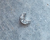 Floating Charm For Glass Memory Lockets- Crescent Moon