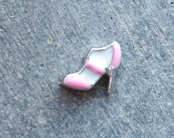 Floating Charm For Glass Memory Lockets- Pink High Heel