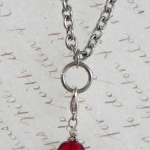 Crystal Dangle Charm For Glass Memory Lockets Red image 1