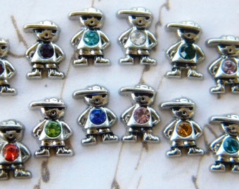 Little Boy Birthstone Floating Locket Charm- You Choose Birthstone