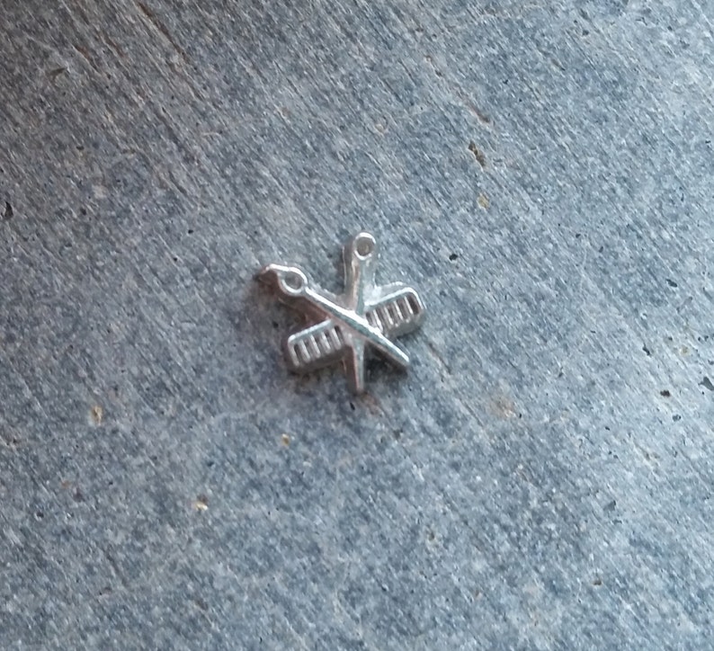 Floating Charm For Glass Memory Lockets Shears and Comb