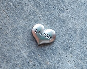 Floating Charm For Glass Memory Lockets- Laugh Heart