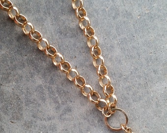 CLEARANCE— 20" Gold Rolo Chain for Floating Lockets- Vacuum Plated Alloy