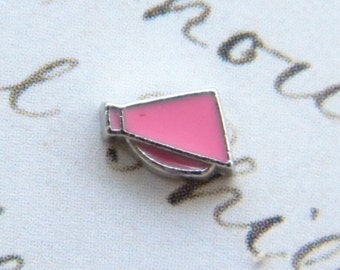 Floating Charm For Glass Memory Lockets- Pink Megaphone