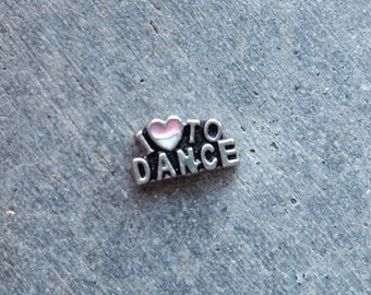 Floating Charm For Glass Memory Lockets- I Love to Dance