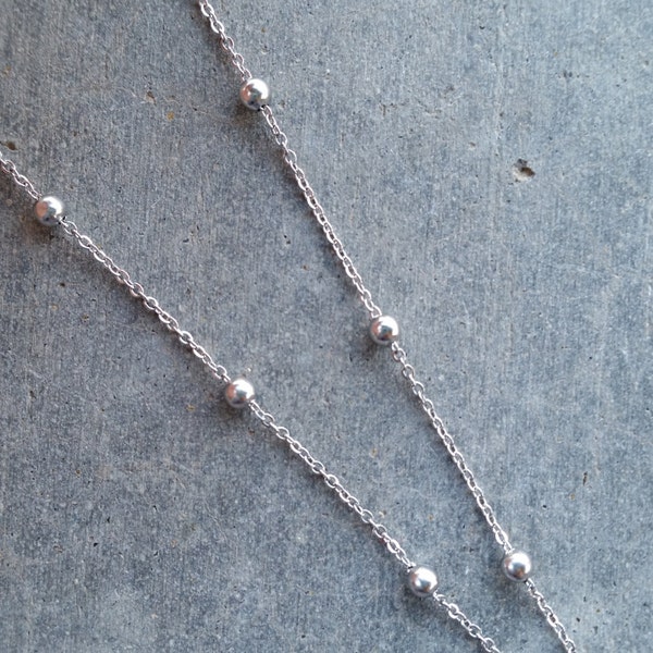 Stainless Steel Chain For Glass Memory Lockets- 20" Ball Station