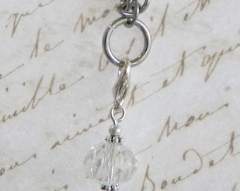 Crystal Dangle Charm For Glass Memory Lockets- Clear