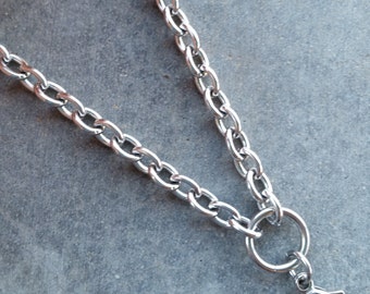 Stainless Steel Chain for Glass Memory Lockets- 20" Oval Link Chain