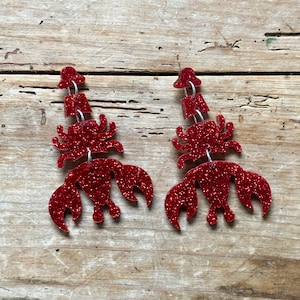 Leeroy the Love LOBSTER EARRINGS