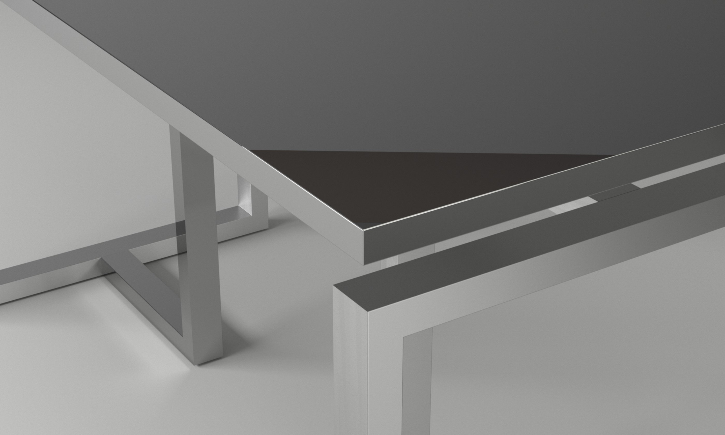 HIGH QUALITY Stainless Steel Dining Table With T-shaped Stainless Steel ...