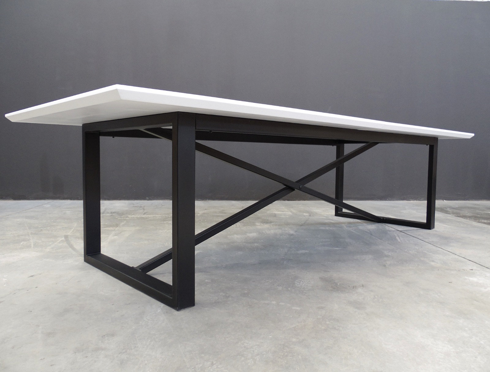 TABLE À MANGER Extensible Moderne Blanc Frene Design Jambes Métal EUR