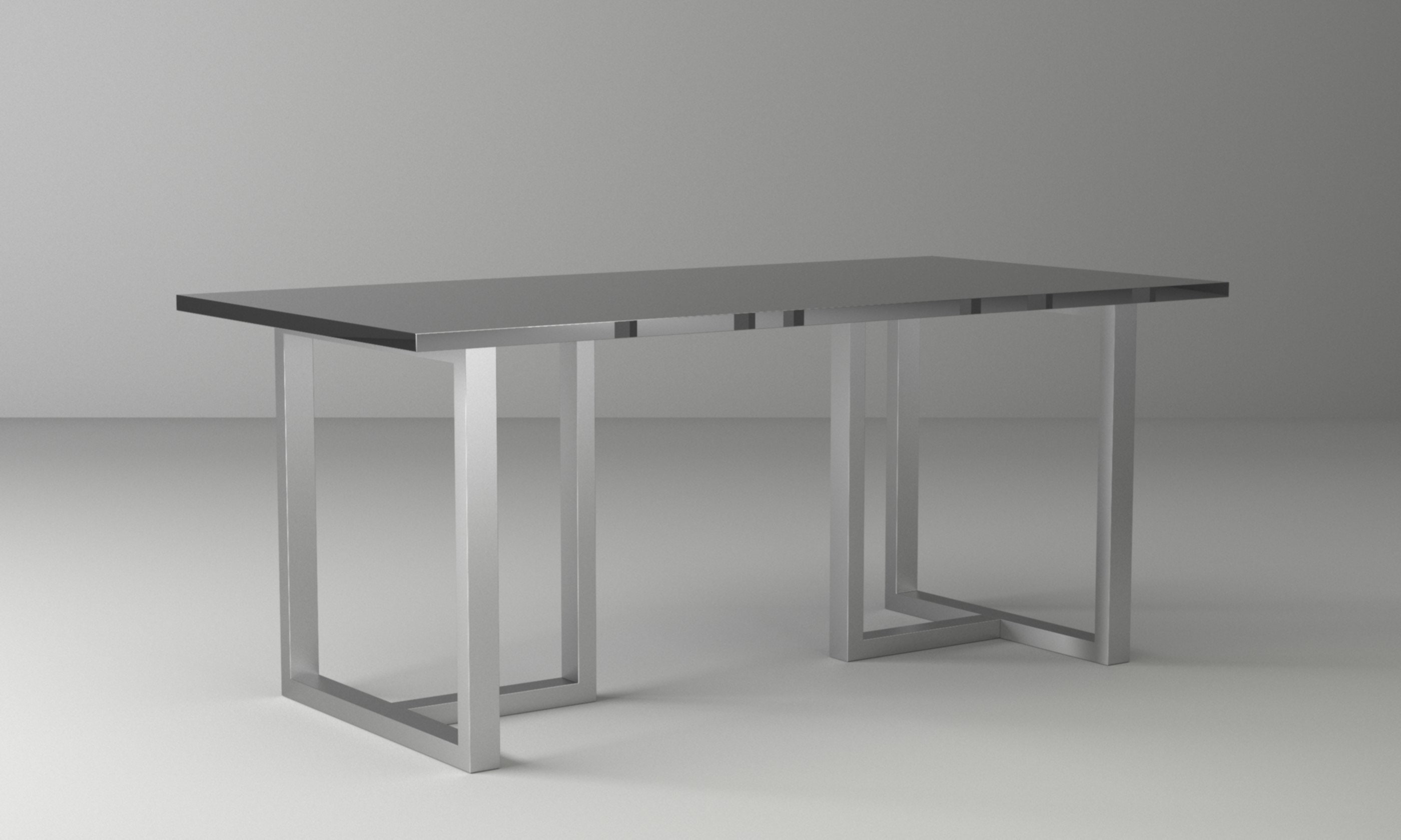 HIGH QUALITY Stainless Steel Dining Table With T-shaped Stainless Steel ...