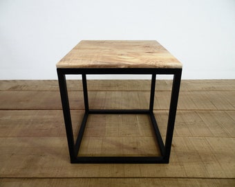 16" Cube Coffee Table / Cozy  Table with Metal Legs /  End Table / MADE-TO-ORDER