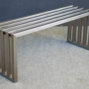 212 Stainless Steel Bench / 28&quot; H X 15&quot; W X 50&quot; L / Customizable Sizes / Design by Turguz Studio