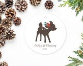 Deer Ornament, Baby's First Christmas Ornament with Deer, New Parents Gift, New Baby Ornament