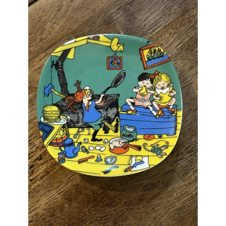 Rare Hard To Find Rorstrand Sweden Wall Plate Pippi Longstocking 1970's image 1