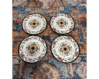 Set of 4 Canterbury Potteries Hand Painted RAVELLO 8" Salad Plates, Toby Pieri