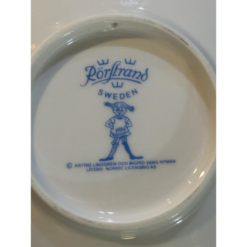 Rare Hard To Find Rorstrand Sweden Wall Plate Pippi Longstocking 1970's image 3