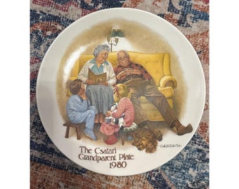 1980 , Knowles The Csatari Grandparent "The Bedtime Story" Plate Numbered