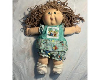 Vintage 1991 "pretty Crimp And Curl" Cabbage Patch Doll Brown & Green Eyes RARE