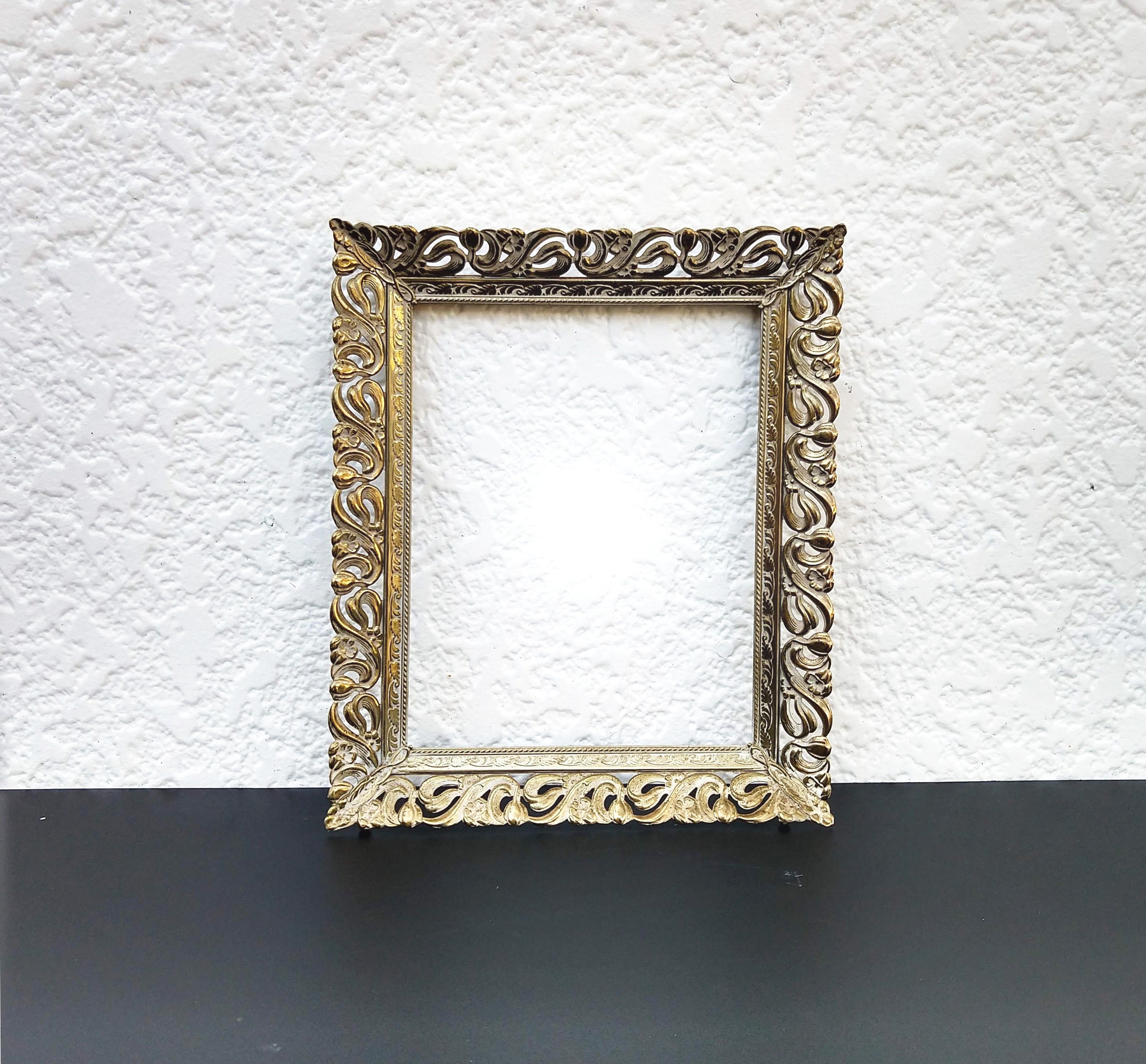 Antique Gold 8x10 ORNATE Metal Frame Vintage Lacey Etsy