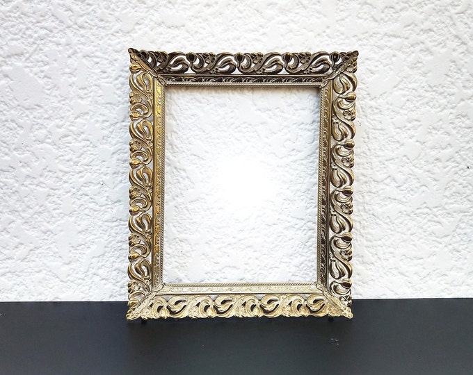 Antique Gold 8x10 ORNATE Metal Frame Vintage Lacey Etsy