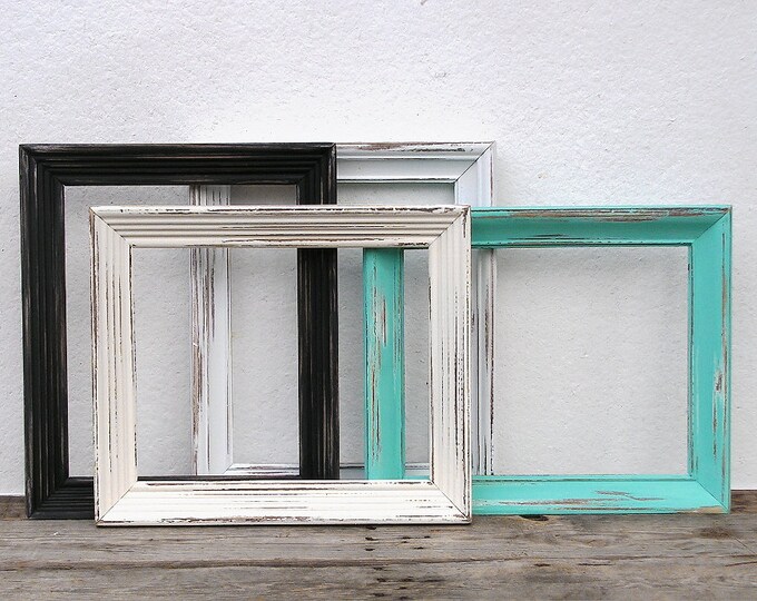 8x10 Rustic Random Wooden Frame You Choose the Color Etsy