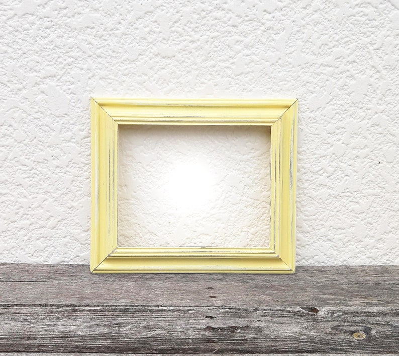 Rustic Yellow 8x10 Custom Painted And Distressed Wood Frame Frames Nursery Baby Decor Wedding 10x8