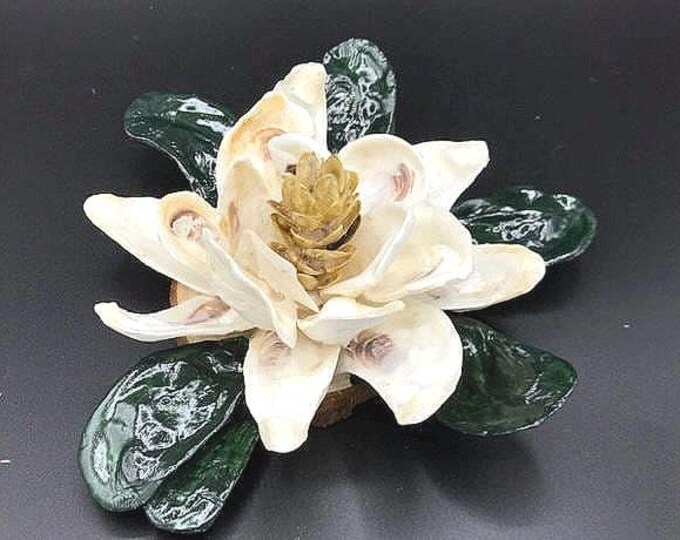 Oyster Shell Magnolia Blossom, Hand Painted, Southern Charm Gifts ...