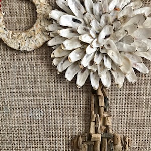 Decoración de pared con palmeras y conchas de ostra: Arte con madera flotante de Carolina del Sur