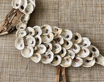 Oyster shell pelican - driftwood - hostess gift - beach decor - Housewarming - oyster shell art - Pawleys Island - SC - father’s day