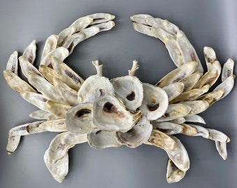 Oyster shell crab decor - crab - oyster shell - hostess gift - Crab decor - Housewarming - oyster shell art - Pawleys Island - SC