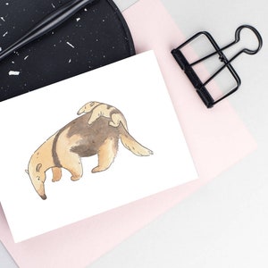 Mamá oso hormiguero y bebé Día de la Madre / Tarjeta de nueva mamá. Interior en blanco u opción de personalización manuscrita.