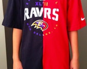 Men's L - Half 49ers/Ravens Super Bowl T-Shirt