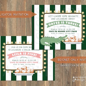 Cafe du Monde Beignet Birthday Party DIGITAL Invitation, Thank You Note, et/ou Favor Tag