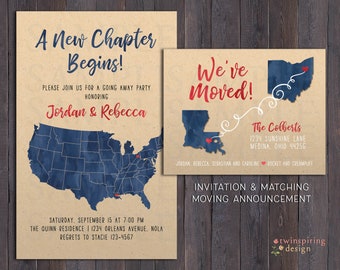 Going Away Party Invitations and/or Moving Announcements | New State | We've Moved