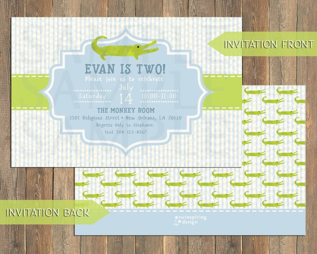 alligator birthday party invitations