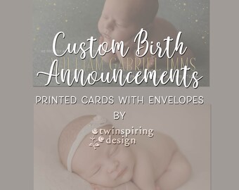 Custom Birth Announcements with Envelopes | Custom Baby Announcements with Envelopes